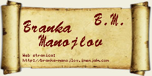 Branka Manojlov vizit kartica